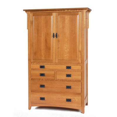 Millcreek Mission Bedroom Set Tray Armoire
