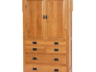 Millcreek Mission Bedroom Set Tray Armoire