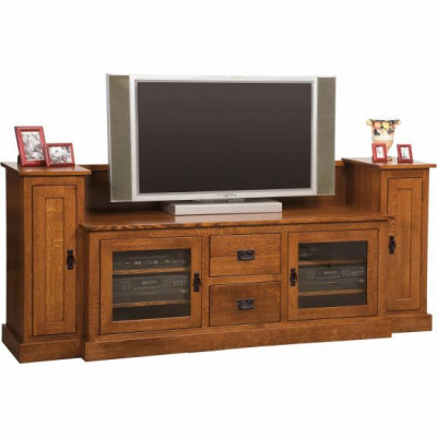 Mission TV Stand with Towers