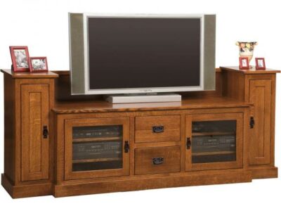 Mission TV Stand with Towers