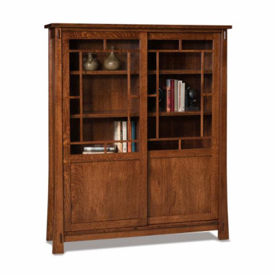 FVB-5466-MD Modesto Sliding Door Bookcase