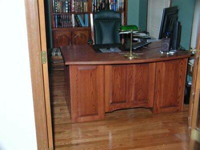 Oak Bow Front Desk