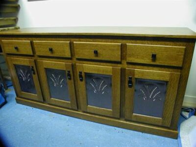 Buffet with custom tins in doors