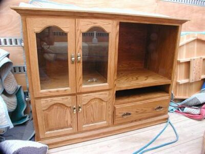 Oak Flat Wall Entertainment Center