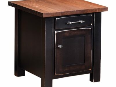 RBW-2224-DD Reclaimed Barn wood End Table with door