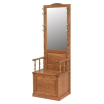AJW20124 Raised Panel Hall Seat Tree with Storage
