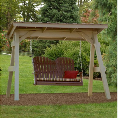 Vinyl A-Frame Swing with Roof