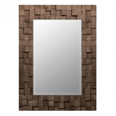 Walnut Block Framed Mirror #698