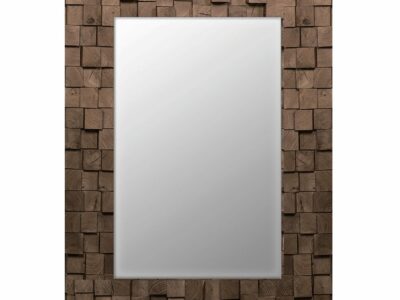 Walnut Block Framed Mirror #698