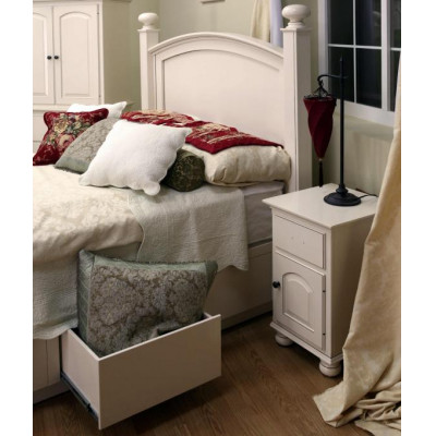 LE-1452 White Storage Bed