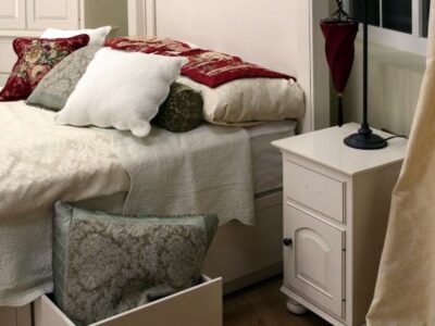 LE-1452 White Storage Bed