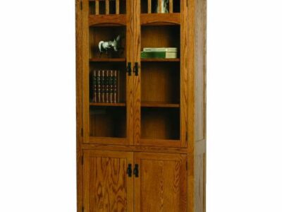 M-3672D Mission Bookcase with Top and Bottom Drawers