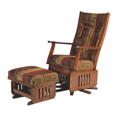 Mission Swivel Glider, show with optional ottoman