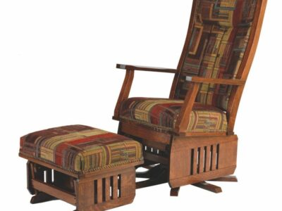 Mission Swivel Glider, show with optional ottoman