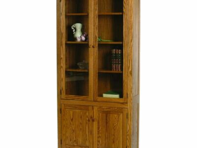 I-3680D Prairie Bookcase with Top and Bottom Doors