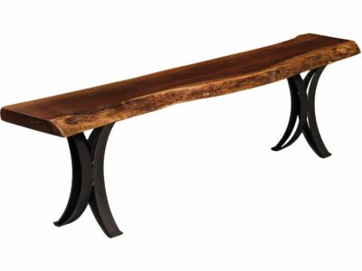 Double Curve Live Edge Dining Bench