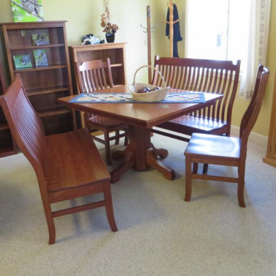 Plain Single Pedestal Square Table