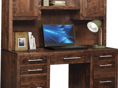 VA-6041 Vienna Double Pedestal Desk with Hutch