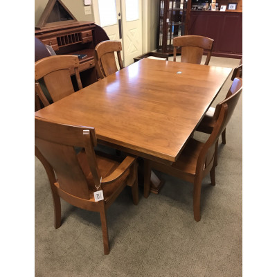 Urbana trestle table with 4 side chairs and 2 arm chairs