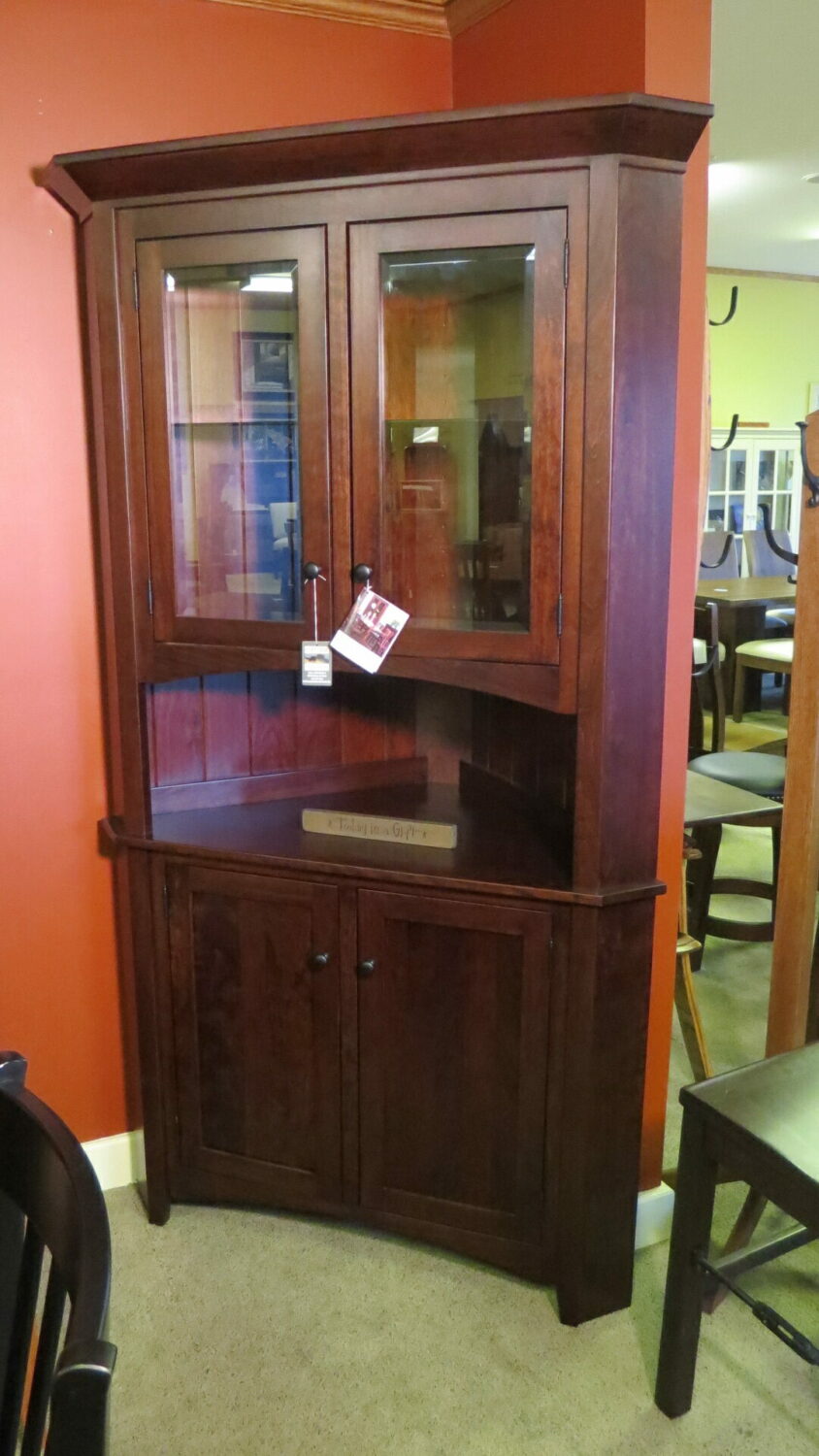 Amish shop corner cabinet