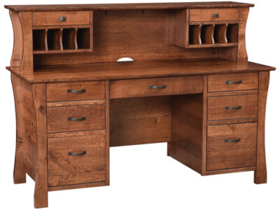 Kapernaum K-801D Double Pedestal Desk & K-810H Hutch