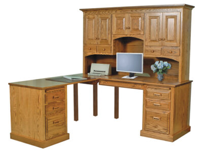 Traditional TCD Corner Desk & TCDH-504-A Hutch