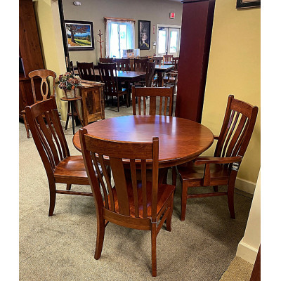 Galveston 48" Round Pedestal Table with 2 Extension Leaves