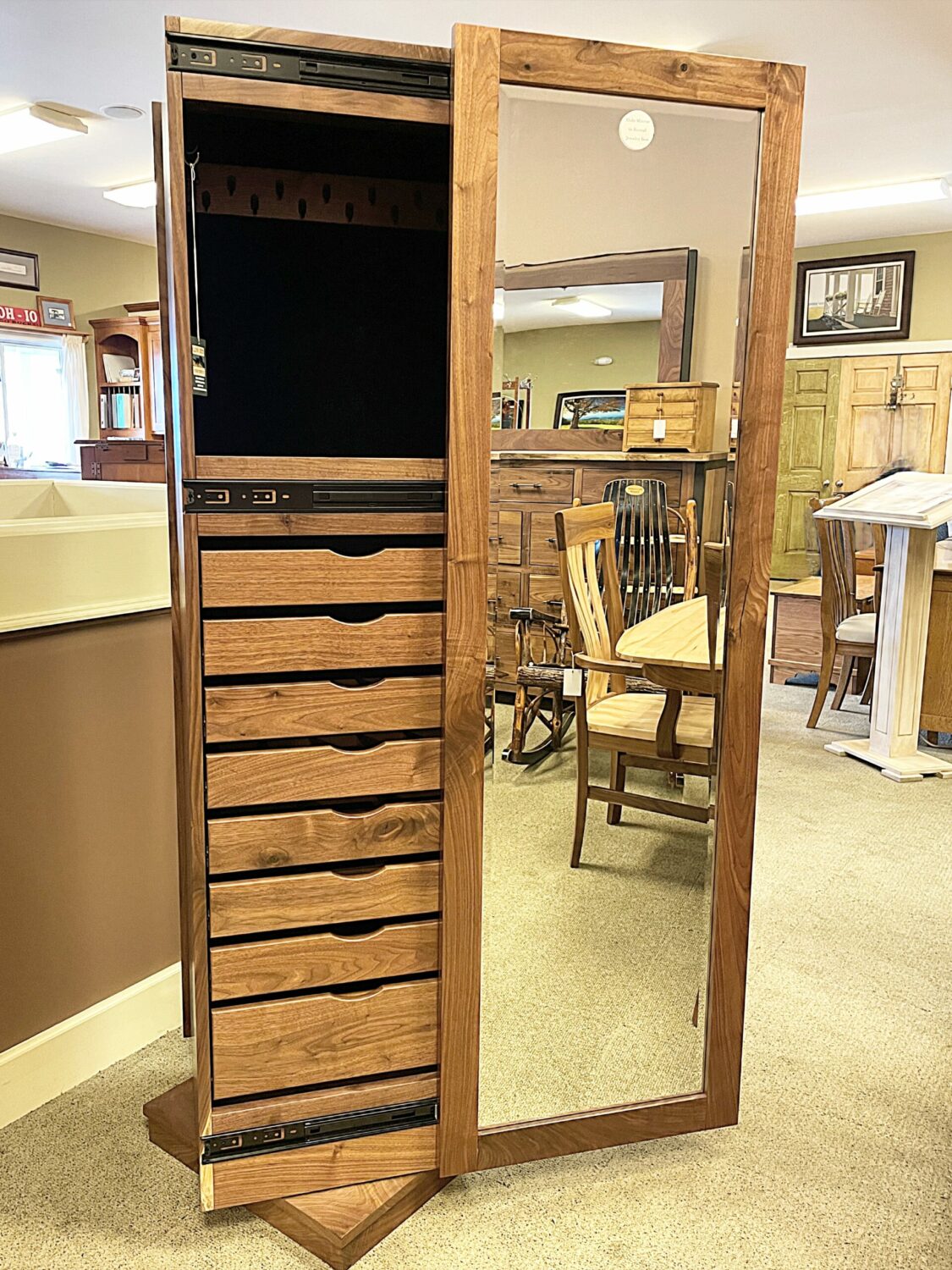 Hidden armoire chest computer desk drawer cabinet Amish made in the USA-oak