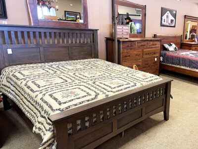 Siesta Mission Queen Bed: Rustic Cherry, Antique Slate