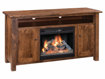 Barn Floor Fireplace TV Stand